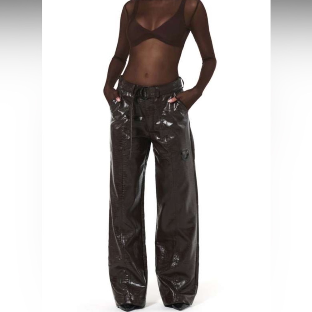 NW Faux Leather Crop pants